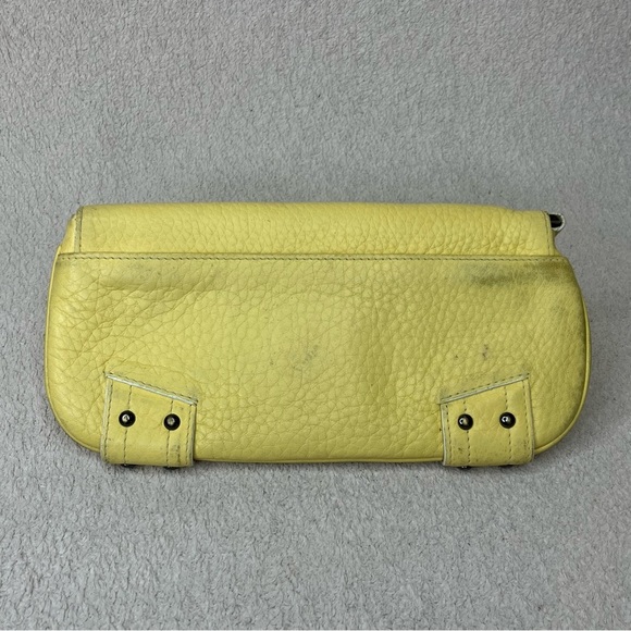 Cole Haan Leather Clutch Pouch Purse-Butter Yellow-Vintage-Designer-Classic-Y2K - Picture 5 of 12